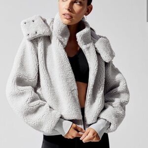 Alo Yoga Foxy Sherpa Jacket Dove Grey S